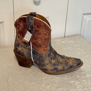 Dingo Women's American Flag Western Cowboy Boots, Distressed, LIBERTY, 10